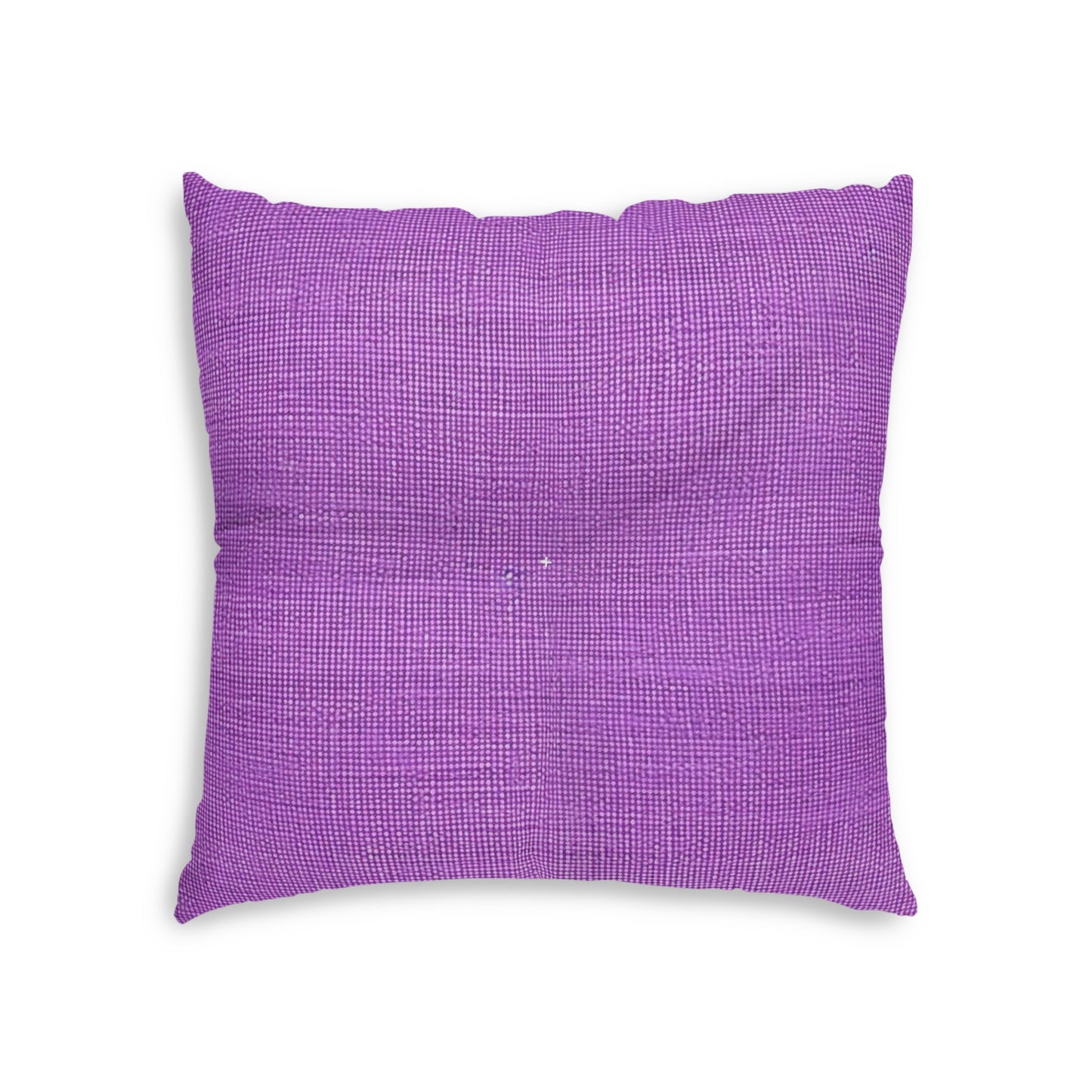 Hyper Iris Orchid Red: Denim-Inspired, Bold Style - Tufted Floor Pillow, Square