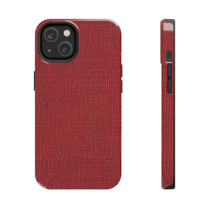 Bold Ruby Red: Denim-Inspired, Passionate Fabric Style - Tough Phone Cases