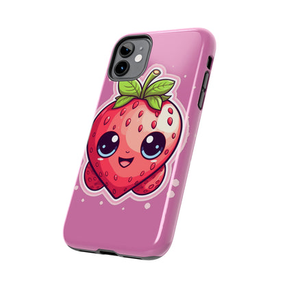 Kawaii Strawberry Adventure - Anime Classic Traditional Japanese Fruit - Otaku Artwork - Tough Phone Cases