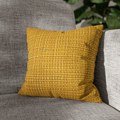 Radiant Sunny Yellow: Denim-Inspired Summer Fabric - Spun Polyester Square Pillow Case