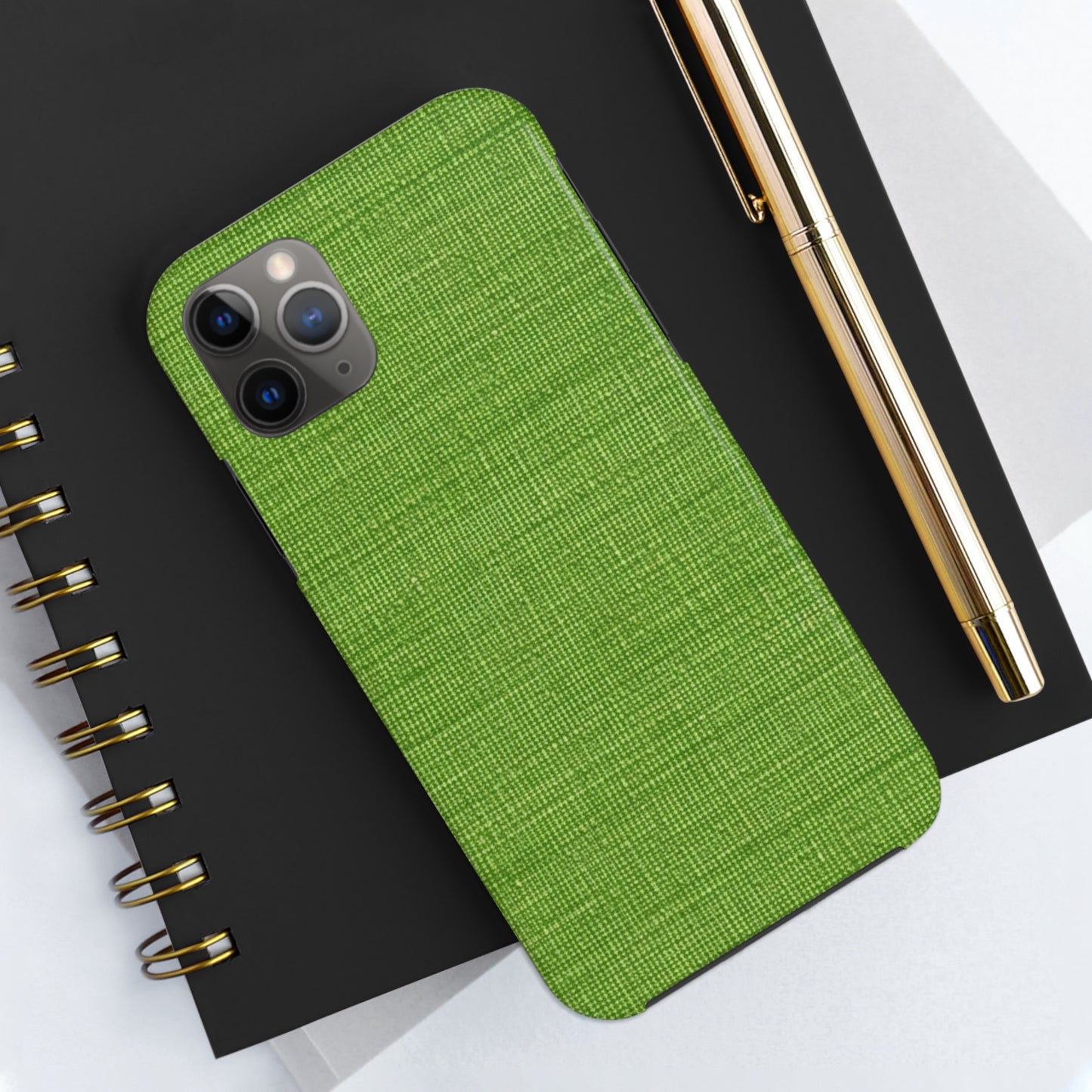 Olive Green Denim-Style: Seamless, Textured Fabric - Tough Phone Cases