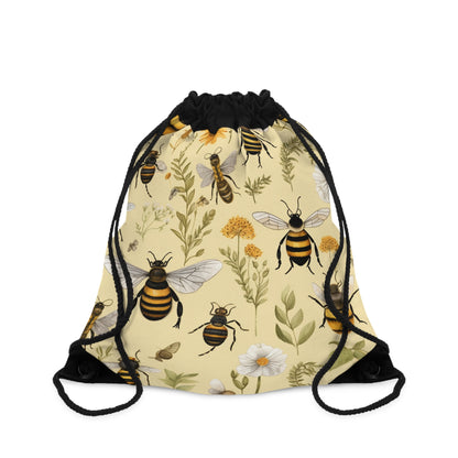 Whimsical Bees & Honeycombs Nature-Friendly Pattern Design - Drawstring Bag