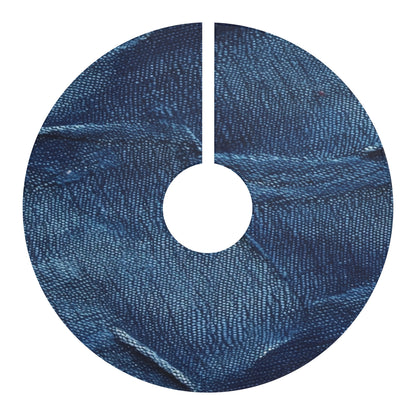 Dark Blue: Distressed Denim-Inspired Fabric Design - Christmas Tree Skirts