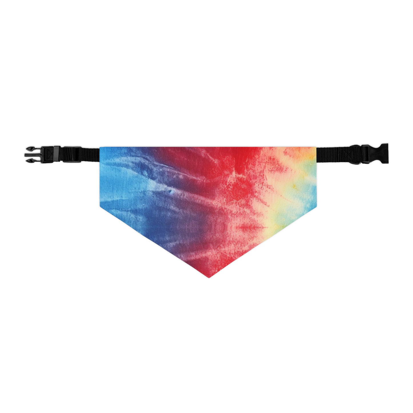 Rainbow Tie-Dye Denim: Vibrant Multi-Color, Fabric Design Spectacle - Dog & Pet Bandana Collar