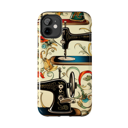 Classic Sewing Machines and Vibrant Thread Spools Pattern, Tailoring and Quilting - Tough Phone Cases