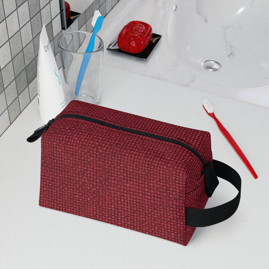 Seamless Texture - Maroon/Burgundy Denim-Inspired Fabric - Toiletry Bag