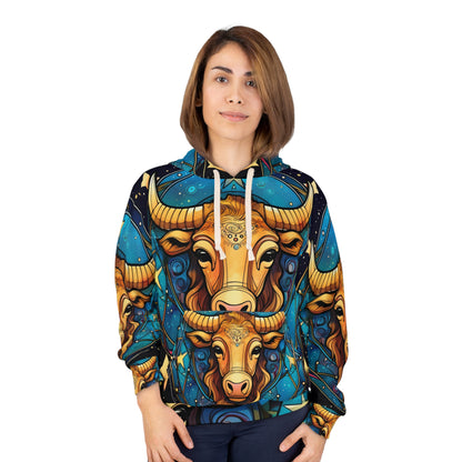 Taurus Constellation Zodiac Sign Astrology Cosmic Art - Unisex Pullover Hoodie (AOP)