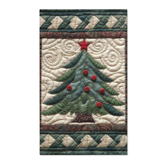 Arte del edredón del árbol de Navidad - Encanto festivo Cottagecore - Estilo nostálgico del gran milenio - Decoración navideña de inspiración vintage - Alfombras de área