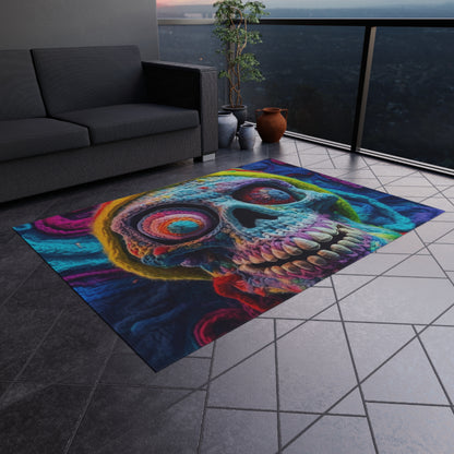 Crochet Skull Halloween Scary Horror Design - Outdoor Rug