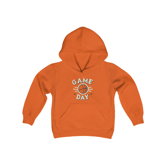 Retro B-Ball Shine - Basketball Game Day Celebration Old School - Youth Heavy Blend Hooded Sweatshirt