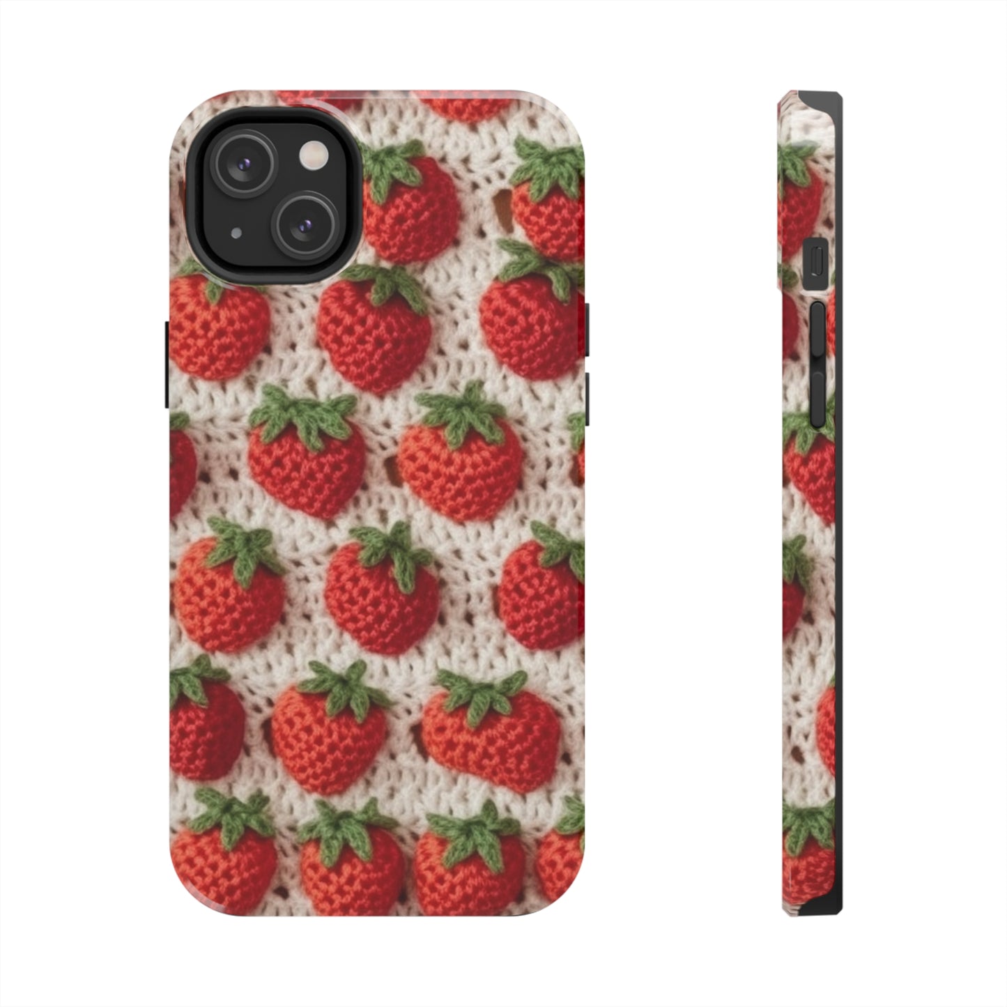 Strawberry Traditional Japanese, Crochet Craft, Fruit Design, Red Berry Pattern - Tough Phone Cases