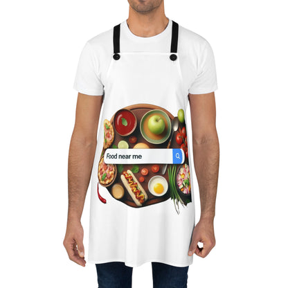 Food Near Me, Funny Gift, Apron (AOP)