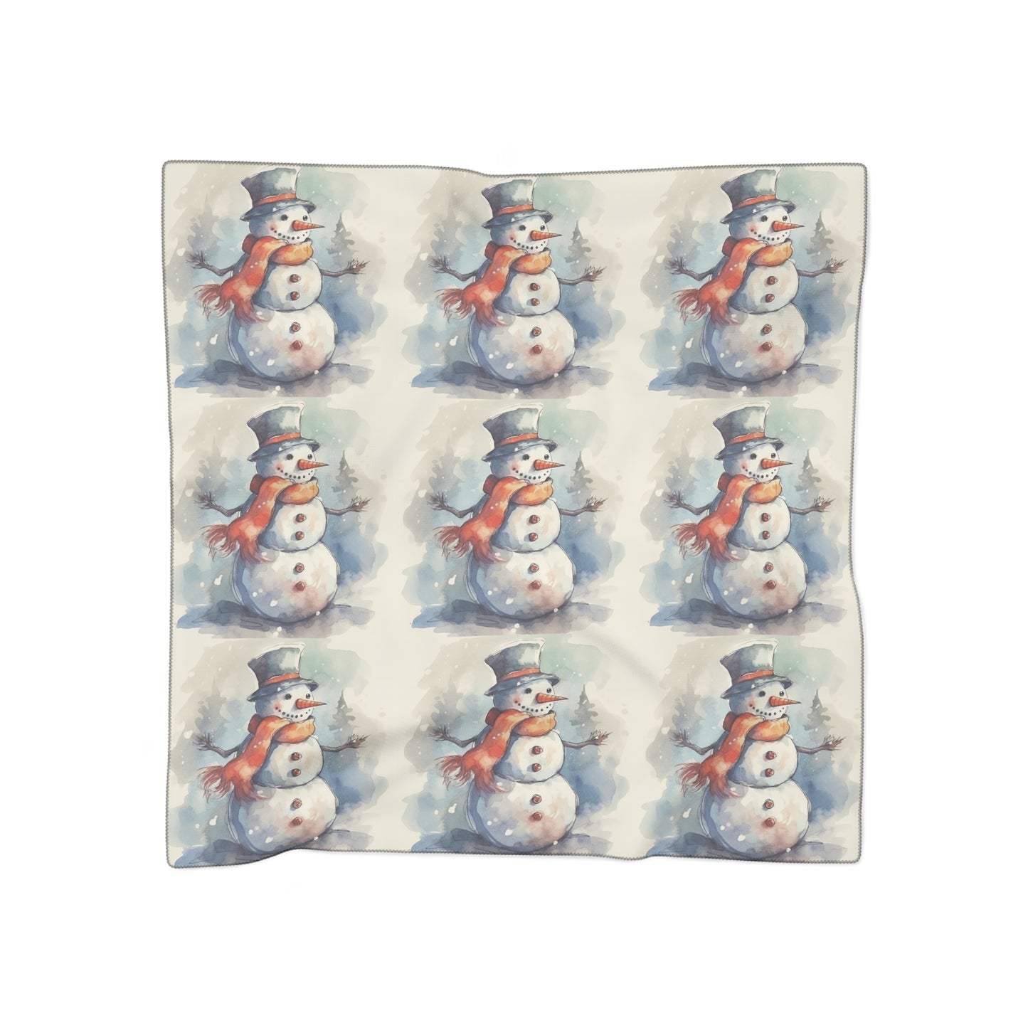 Frosty Winter Snowman Christmas - Poly Scarf