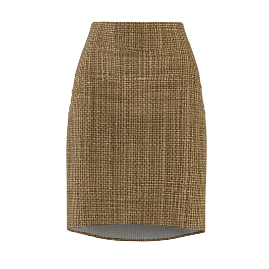 Khaki Skirt, Brown Color Gift, Women's Pencil Skirt (AOP)