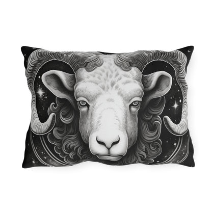 Almohada para exterior Aries Zodiac resistente a los rayos UV, resistente al agua, poliéster hilado 