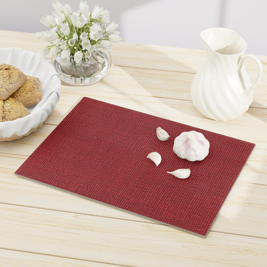 Bold Ruby Red: Denim-Inspired, Passionate Fabric Style - Cutting Board