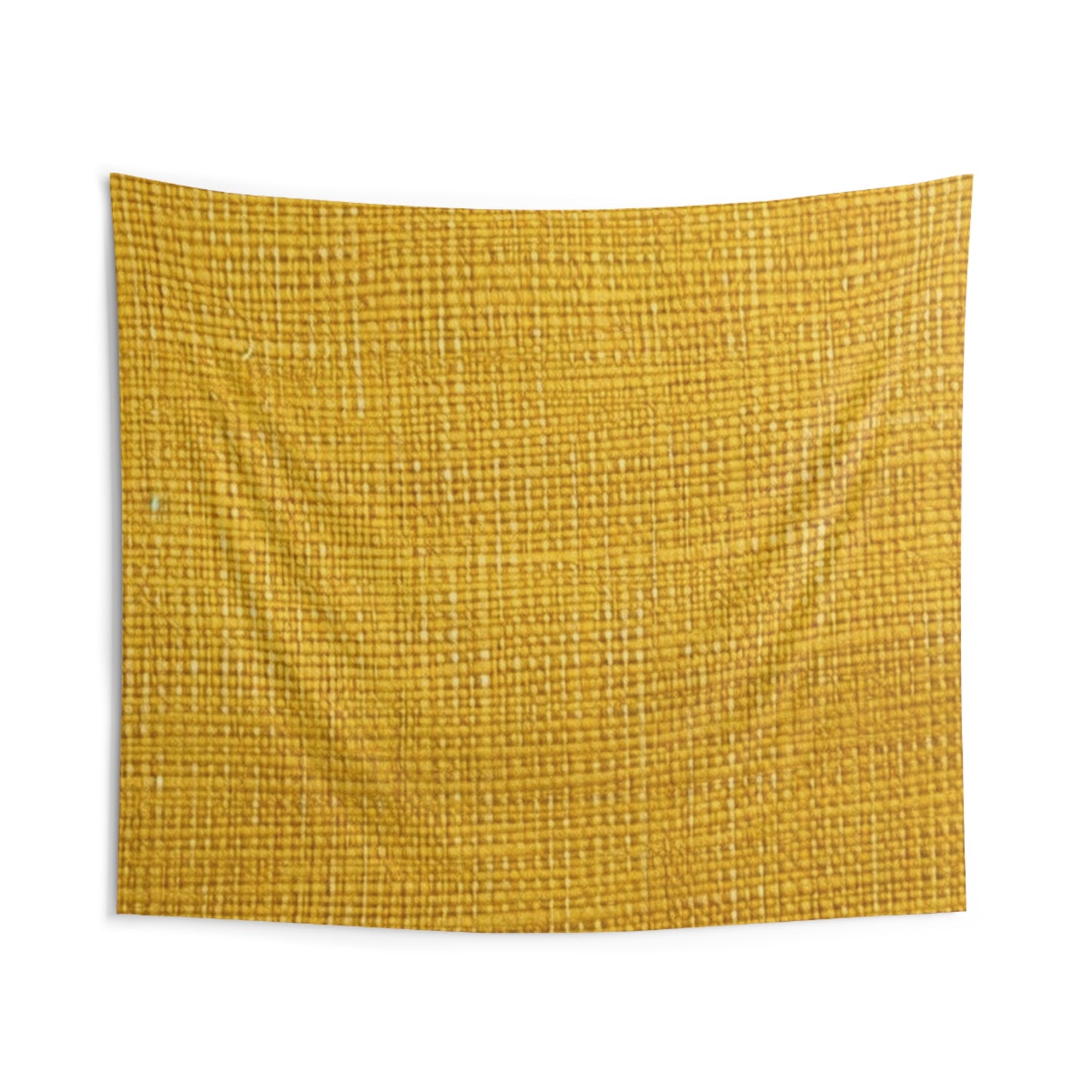 Radiant Sunny Yellow: Denim-Inspired Summer Fabric - Indoor Wall Tapestries