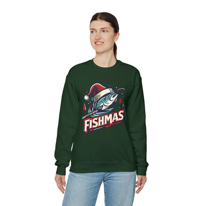 Santa Bass - Christmas Fishing Adventure - Unisex Heavy Blend™ Crewneck Sweatshirt