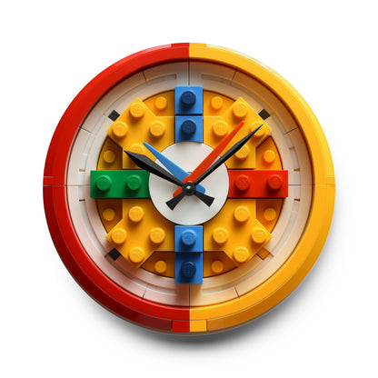 Toy Block Builder Pieces Link Together, Acrylic Wall Clock