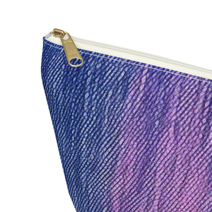 Dual Delight: Half-and-Half Pink & Blue Denim Daydream - Accessory Pouch w T-bottom