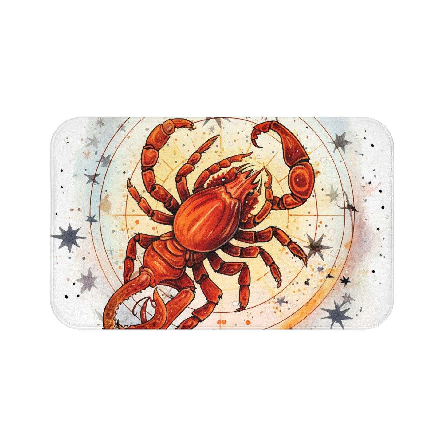 Prickly Scorpio Astrology - Sharp Zodiac Scorpion Celestial Horoscope - Bath Mat