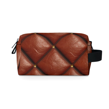 Brown Leather Cognac Pattern Rugged Durable Design Style - Toiletry Bag