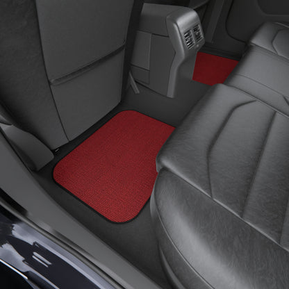 Bold Ruby Red: Denim-Inspired, Passionate Fabric Style - Car Mats (Set of 4)