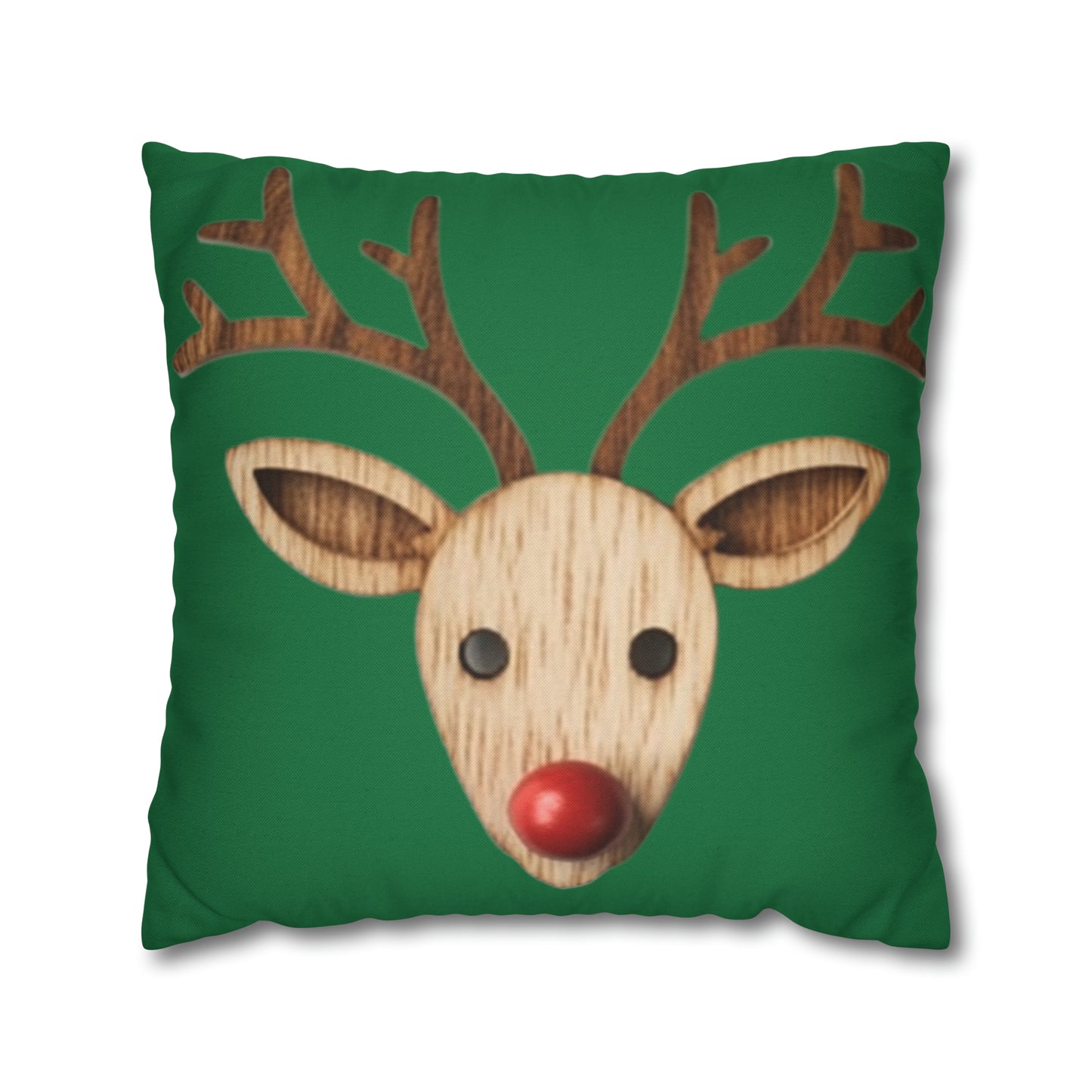 Red Reindeer Nose Christmas Classic Winter Season - Spun Polyester Square Pillow Case