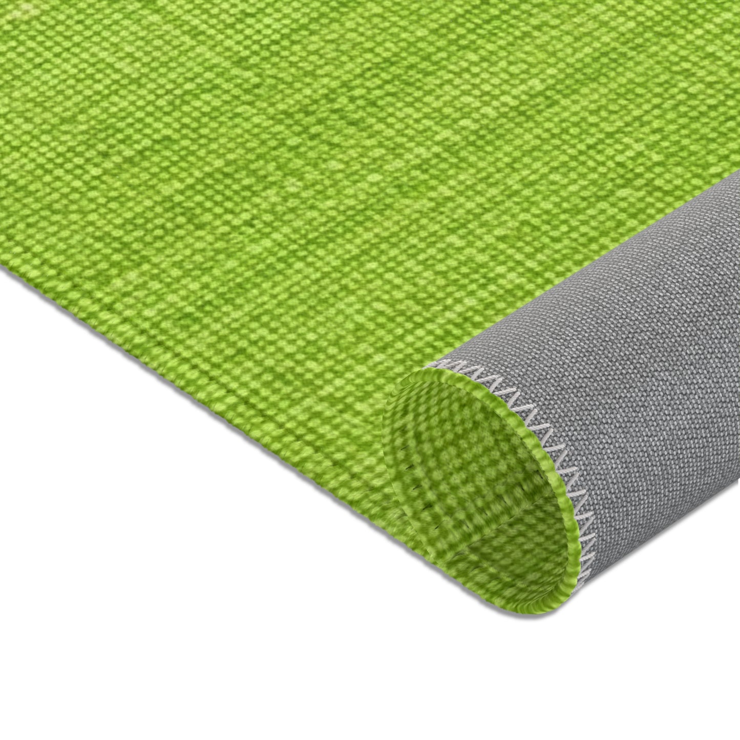 Lush Grass Neon Green: Denim-Inspired, Springtime Fabric Style - Area Rugs