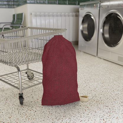 Seamless Texture - Maroon/Burgundy Denim-Inspired Fabric - Laundry Bag