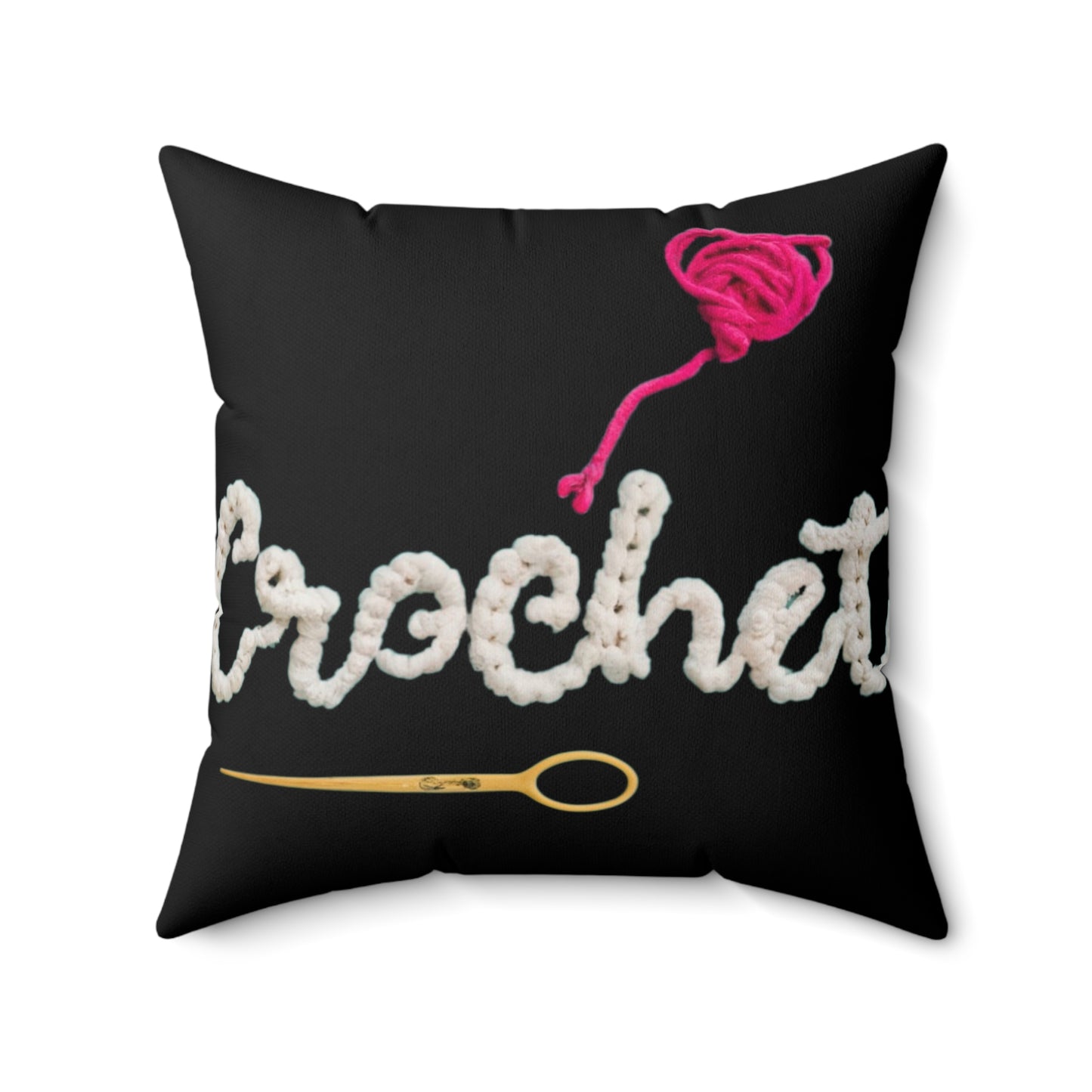 Regalo de amor de ganchillo - Estilo de coleccionista de moda de tela sincera - Almohada cuadrada de poliéster hilado