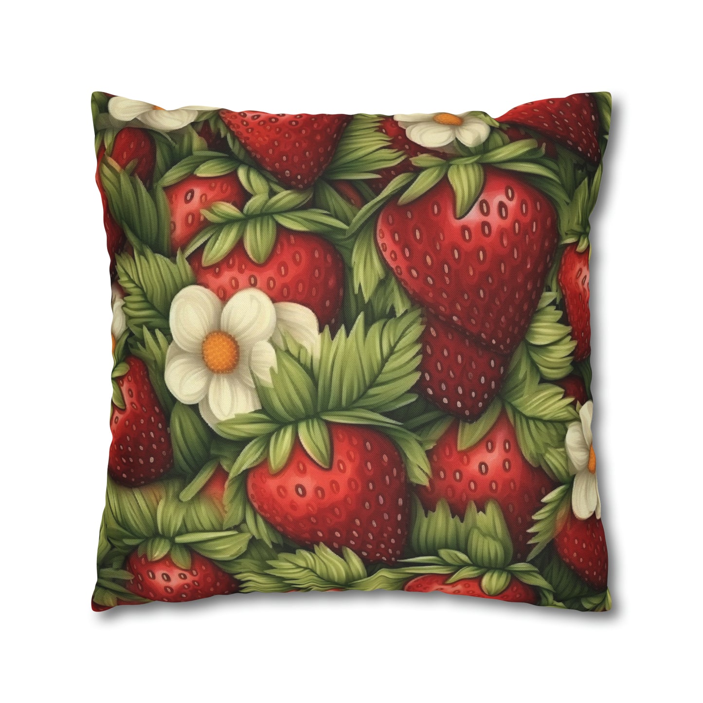 Strawberry Euphoria: The Ultimate Guide to Celebrating Life's Sweetest BerrySpun Polyester Square Pillow Case