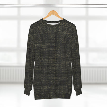 Sophisticated Seamless Texture - Black Denim-Inspired Fabric - Unisex Sweatshirt (AOP)