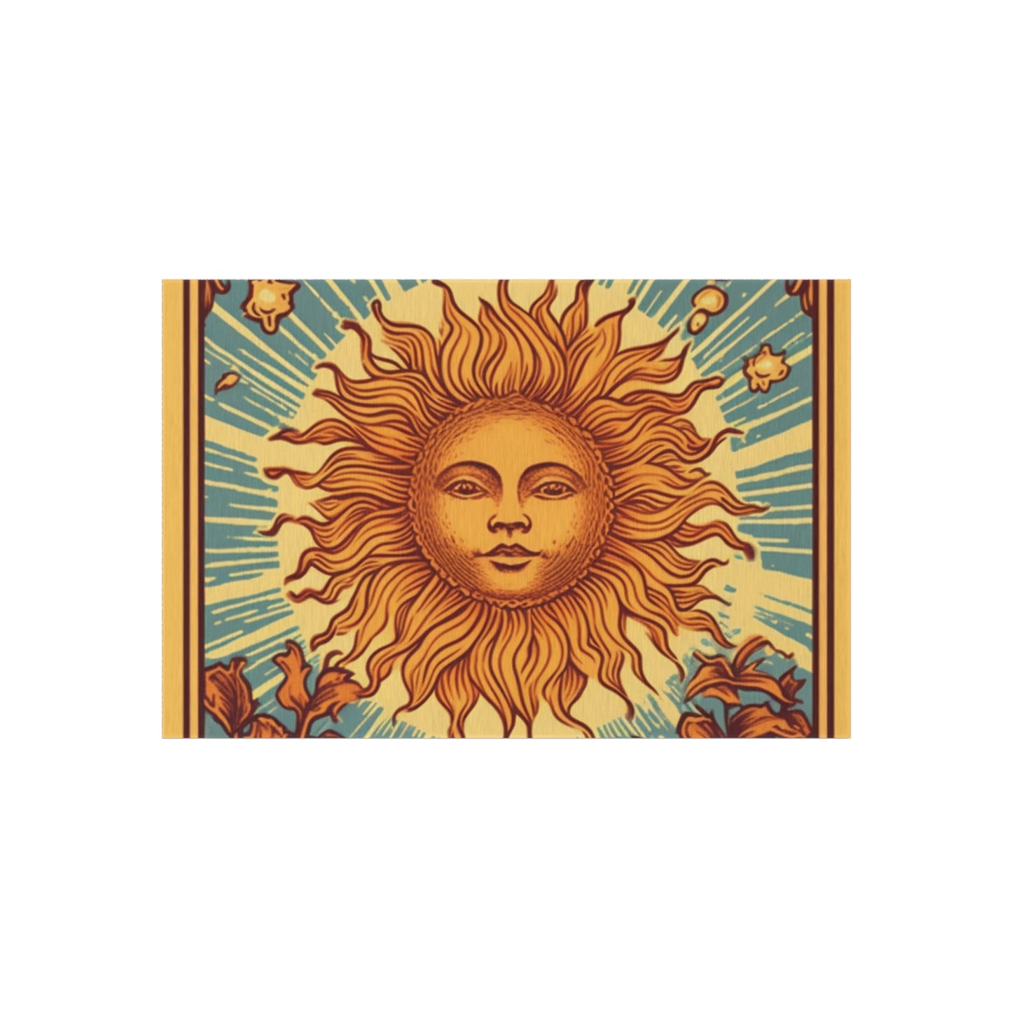 Sun Tarot Card Symbol of Growth, Life, and Radiance - Outdoor Rug