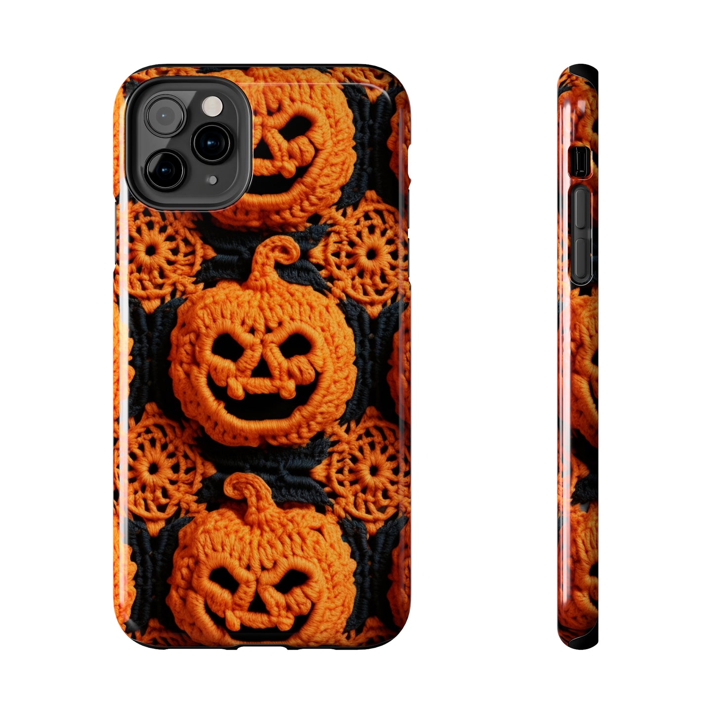 Halloween Crochet Pumpkin Scary Horror Festive Holiday Pattern - Tough Phone Cases