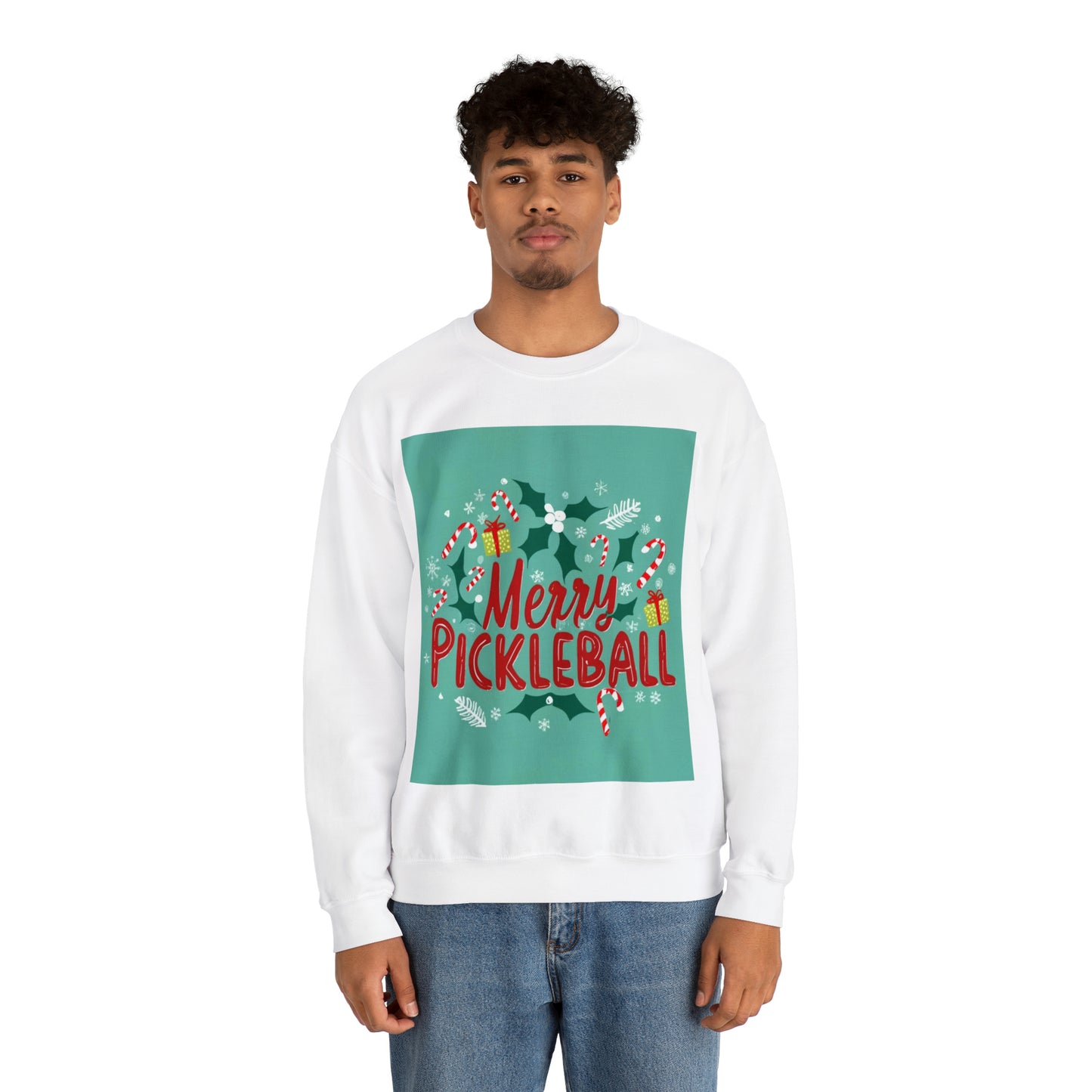 Merry Pickleball Holiday Christmas - Unisex Heavy Blend™ Crewneck Sweatshirt