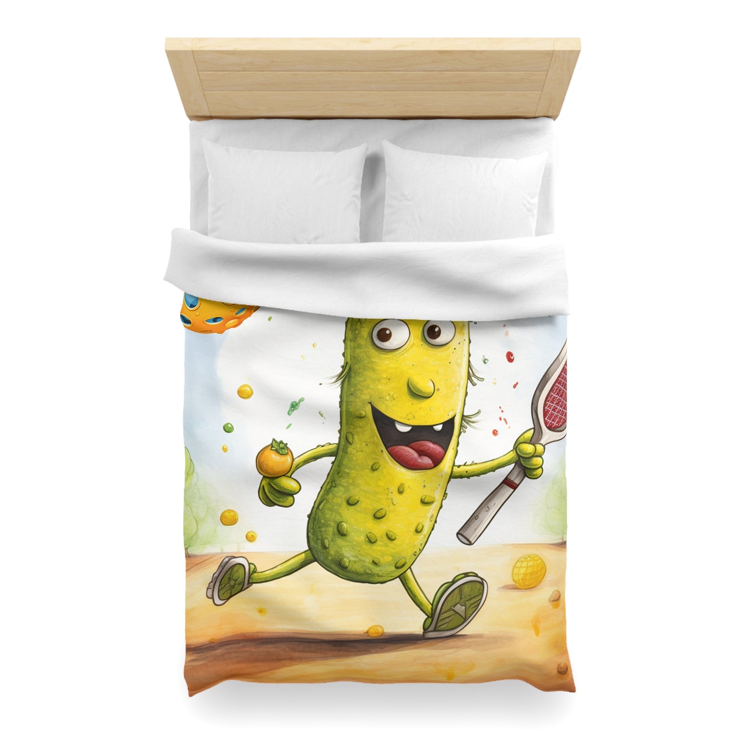 Pickleball Play: Pickle Sport Action Game, Fast Dink Ball - Microfiber Duvet Cover