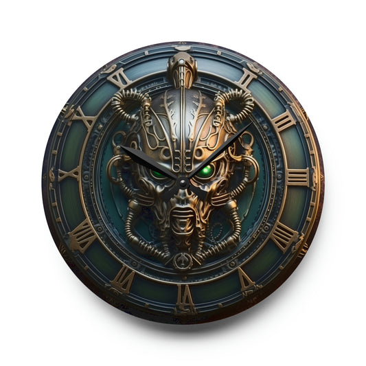 Cyberpunk Alien Steampunk Design, Acrylic Wall Clock