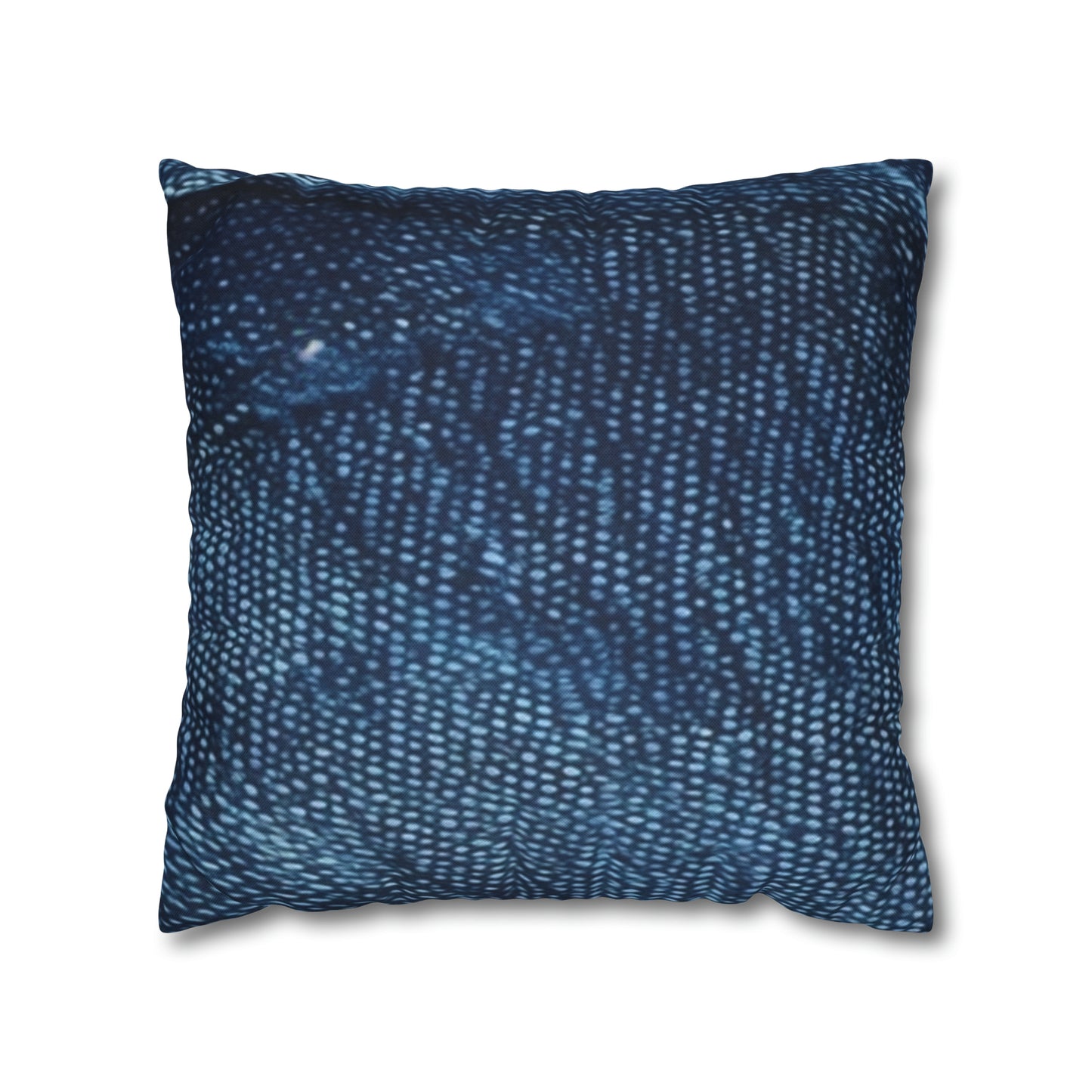 Dark Blue: Distressed Denim-Inspired Fabric Design - Spun Polyester Square Pillow Case