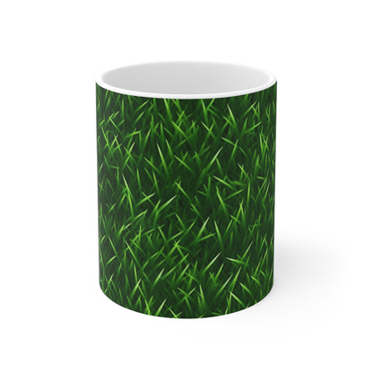 Touch Grass Indoor Style Outdoor Green Artificial Grass Turf - Ceramic Mug 11oz