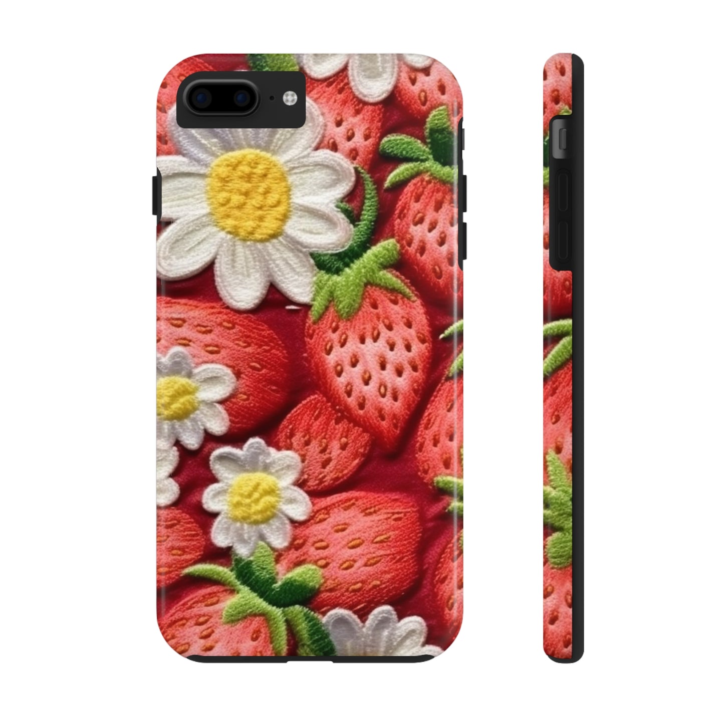 Strawberry Strawberries Embroidery Design - Fresh Pick Red Berry Sweet Fruit - Tough Phone Cases