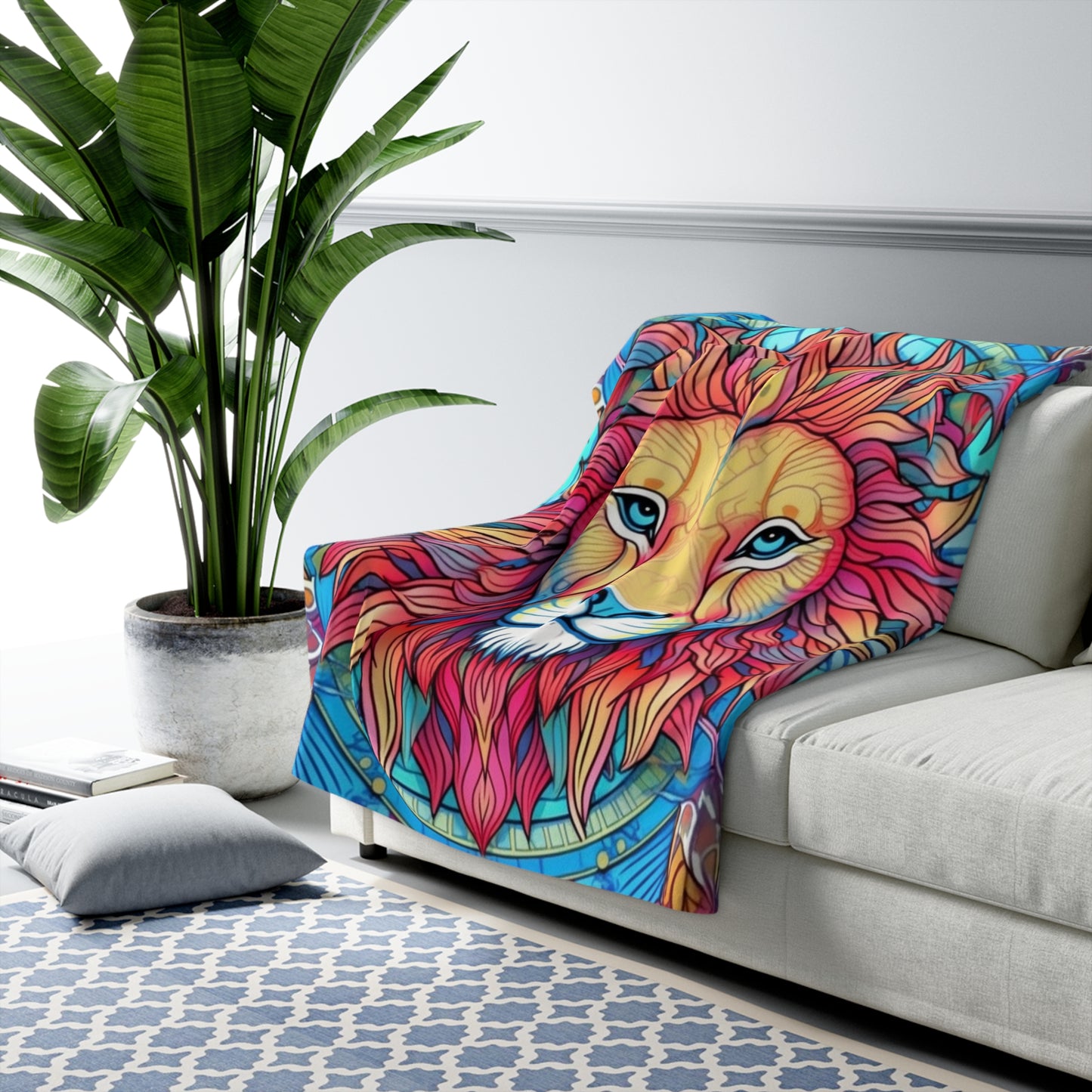 Astrological Leo - Cosmic Zodiac Constellation, Lion Symbol Art - Sherpa Fleece Blanket