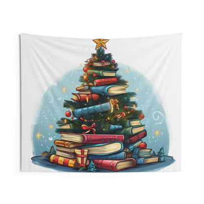 Árbol de Navidad amante de los libros, regalo para lectores - Tapices de pared interior 