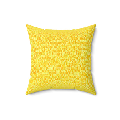 Sunshine Yellow Lemon: Denim-Inspired, Cheerful Fabric - Spun Polyester Square Pillow