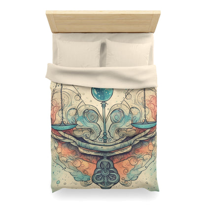 Libra Zodiac - Astrology Sign Street Art Equilibrium in Pastels - Microfiber Duvet Cover