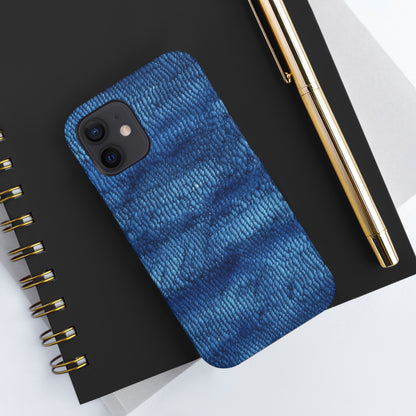 Blue Spectrum: Denim-Inspired Fabric Light to Dark - Tough Phone Cases