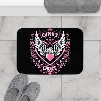 Cupids Choice Crest with Heart and Wings - Love and Romance Valentine Themed - Bath Mat