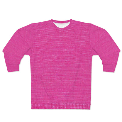 Hot Neon Pink Doll Like: Denim-Inspired, Bold & Bright Fabric - Unisex Sweatshirt (AOP)