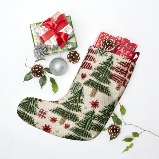 Embroidered Christmas Winter, Festive Holiday Stitching, Classic Seasonal Design - Christmas Stockings
