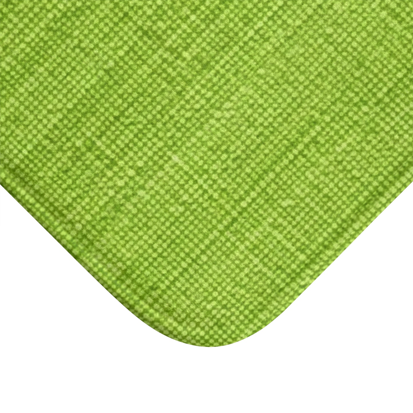 Lush Grass Neon Green: Denim-Inspired, Springtime Fabric Style - Bath Mat